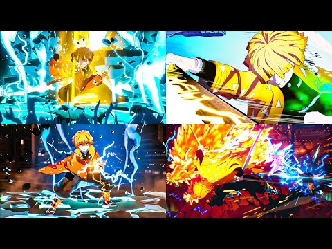 Demon Slayer: Hinokami Chronicles 2 - All Zenitsu DLC Transformations & Ultimate Attacks (4K 60FPS)