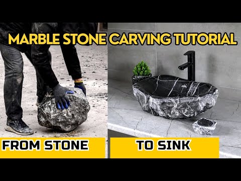 DIY: CARVING A SINK FROM NATURAL MARBLE STONE — Full time lapse of the process