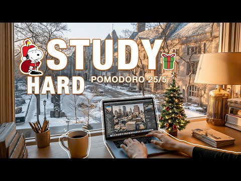 2-HOUR STUDY WITH ME | 🎹 Relaxing Piano | Pomodoro 25/5 | Christmas Ambience 2025