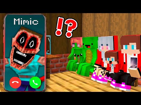 JJ and Mikey Family Call MIMIC DWELLER in Minecraft?!
