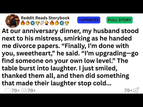 At our anniversary dinner, my husband stood next to his mistress, smirking as he handed me divorce..