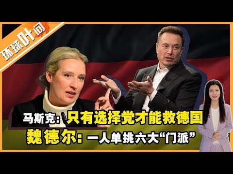 马斯克-选择党才能救德国！魏德尔单挑六大门派#环球叶问 20241226