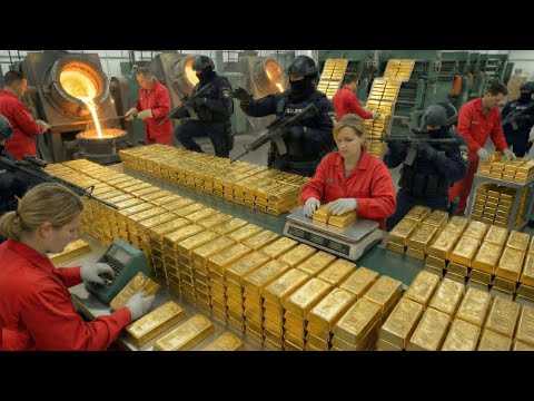Inside the 24K Gold Factory: How Mining Ore Is Refined Into Millions Of Gold Bars (Full Process)