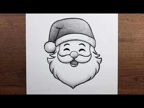 En kolay yeni yıl resmi çizimi - Adım adım öğretici Noel baba resmi nasıl çizilir