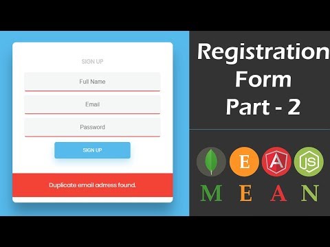 MEAN Stack User Registration Form With Angular 6 - Part 2