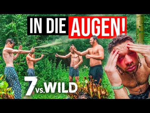 Pfefferspray ins GESICHT gesprüht?! & Wir SCHIESSEN mit SCHLEUDER auf uns! | Jans #7vswild Flasche