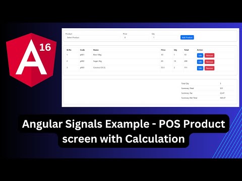 Angular signals real time example - POS  product add screen with calculation | angular signal CRUD
