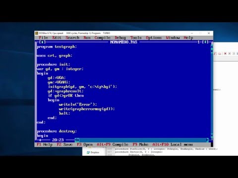Turbo Pascal Graphics Programming Tutorial Part 1. 16 Colour Mode 640x480.
