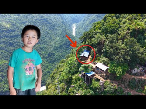 贵州大山惊现真人版“悬崖村”，11岁男孩绝壁孤身放羊，懂事的孩子让人心疼。【4K】