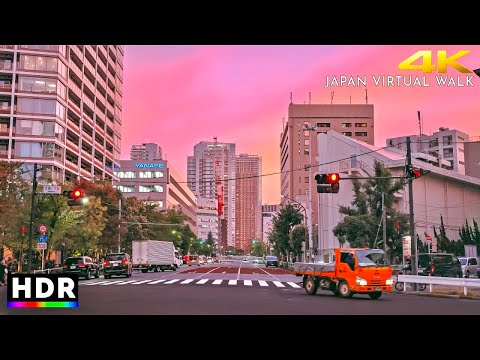 Japan: Tokyo Sunset to Night Walk, Tamachi to Tokyo Tower • 4K HDR
