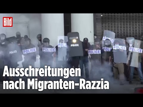 Los Angeles, USA: Polizei setzt Schlagstöcke und Tränengas ein
