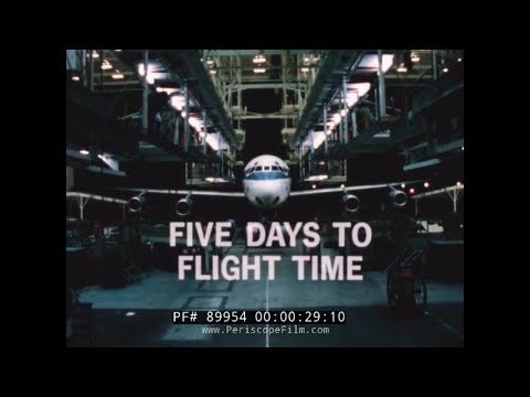" FIVE DAYS TO FLIGHT TIME "  1970s UNITED AIRLINES DC-8 JET AIRCRAFT MAINTENANCE FILM 89954