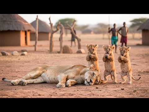 An Injured Lioness Leads Her Cubs To A Human Village For Help | Animal Rescue Story