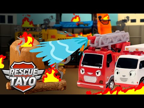 Firetruck Frank! The Heavy Vehicles Are Trapped in the Construction Site! | Rescue Tayo Story