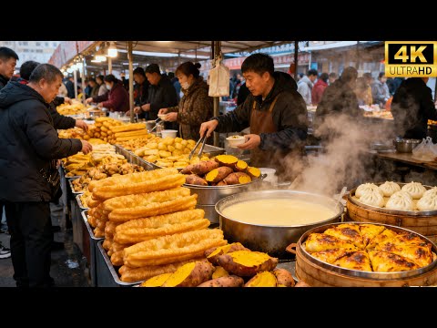 Exploring the Biggest Morning Market in Northeast China | Local Breakfast Street Food