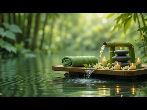 이 음악을 들으면 마음의 소음이 사라지고 깊은 숙면에 빠집니다 😴 | 대나무 물소리 연꽃 힐링 스파 8시간 🌿💧