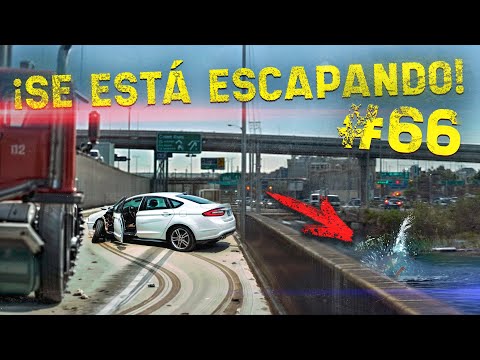 Persecuciones en Estados Unidos. Secuestradora en el río, ruedas arrancadas y un fuerte impacto