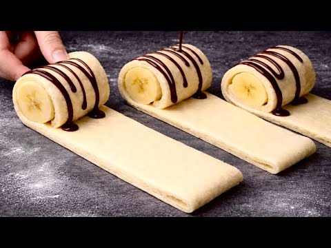 Dieses Blätterteig-Banane-Dessert lieben alle Gäste | Fertig in 15 Minuten