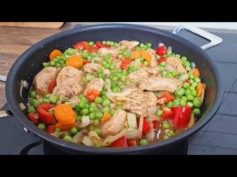 Grüne Erbsen mit Hühnerfilet, Rezept von meiner Oma! Leckeres Abendessen in 30 min!