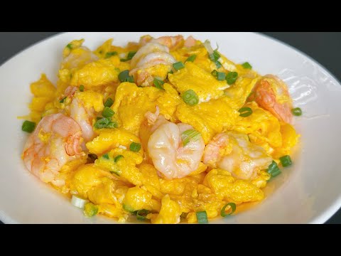 飯店的蝦仁滑蛋為什麼這麼好吃？原來做法這麼簡單，3分鐘教會你，滑嫩Q彈超好吃，😋 ， #like，Shrimp and Egg ，Q bomb is super delicious