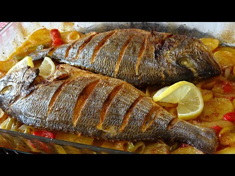 سمك مشوي بالفرن مع بطاطا بتتبيلة مميزة والطعم رهييييب😋