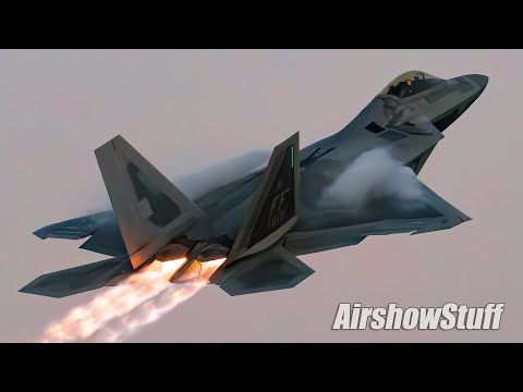 F-22 and F-35 Twilight Burnerfest! Low and Loud! - EAA AirVenture Oshkosh 2024