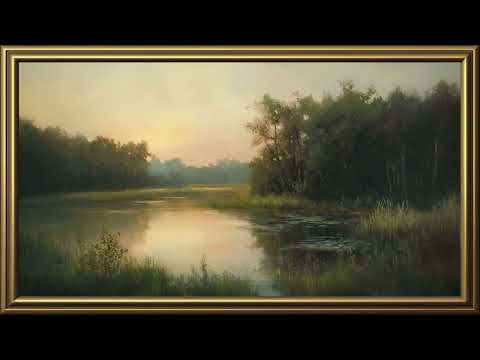 Vintage Spring Twilight Painting | Gold Frame TV Art | Art Screensaver for TV 2 Hrs