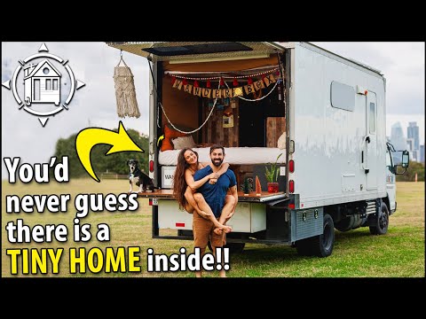 Their fantastic tiny home is hidden inside a box truck!?