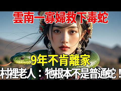 雲南一寡婦救下毒蛇，9年不肯離家，村裡老人：牠根本不是普通蛇！#蝴蝶飛飛 #民間故事 #奇聞趣事 #古代小說#懸疑#老年情感