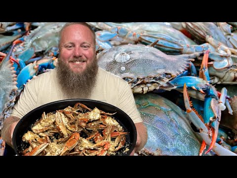 BAKED Garlic Blue CRABS!! {Catch, Clean, Cook}