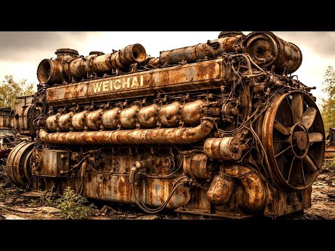 Restoring The Engines Of A Giant 6-Engine WEICHAI Marine Vessel That Had Been Abandoned for Decades