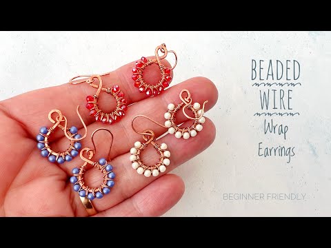 How To Make Beaded Earrings For Beginners - Wire Wrapping Jewelry Tutorial