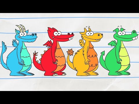 🔵🔴 THE FOUR DRAGONS 🟡🟢 | New! Boy & Dragon | Cartoons for Kids | WildBrain Bananas