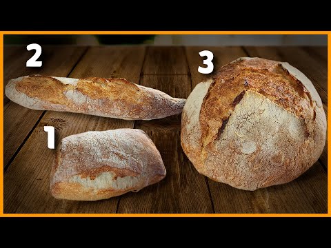 1 Dough 3 Loaves - Same Day Easiest Recipe with Poolish