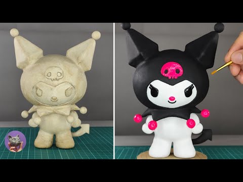 How to Make Kuromi with Egg Carton Dough from a 3D Print #JLC3DP