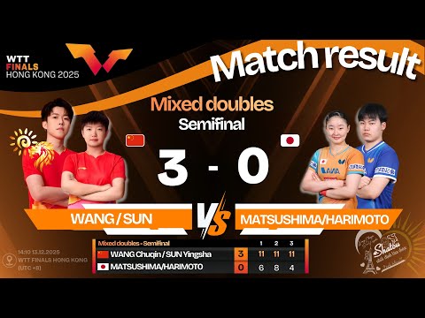 2025 - WTT Finals - XD - SF - WANG Chuqin/SUN Yingsha vs MATSUSHIMA/HARIMOTO | 13.12.2025