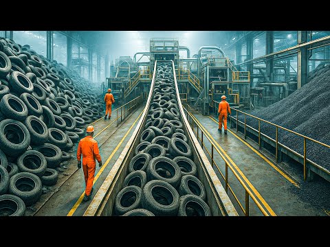 Cómo Se Reciclan Millones de Neumáticos en una Mega Fábrica ♻️ El Poder del Reciclaje Industrial