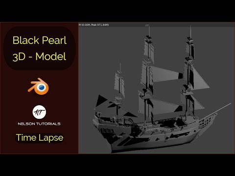 3D Modeling: The Black Pearl Ship - Full Video (TIMELAPSE)