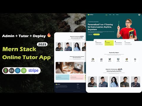 Build and Deploy MERN Stack Online Tutor App using React, MongoDB, Express, Node and Tailwind