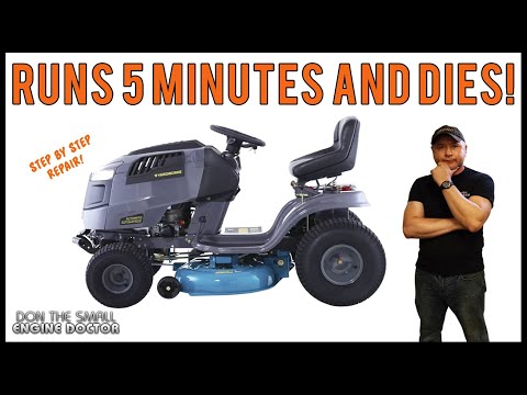 Almost New Lawn Tractor Runs Then Dies - Step By Step Repair