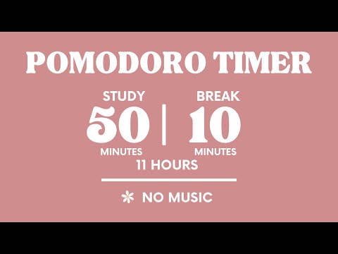 📚STUDY WITH ME FOR 11 HOURS  | 50 MINS STUDY / 10 MINS BREAK | NO MUSIC | WITH ALARMS