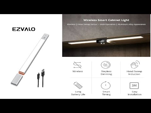EZVALO Under Cabinet Lighting, Rechargeable with Wireless Motion Sensor Light
