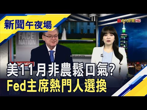美11月非農優預期 失業率卻創2021年來新高! 會影響Fed決策? Fed新主席熱門人選換! 川普暗示"華許是首選" 哈塞特勝率大跳水｜主播 賴家瑩｜【新聞午夜場】20251216｜非凡財經新聞