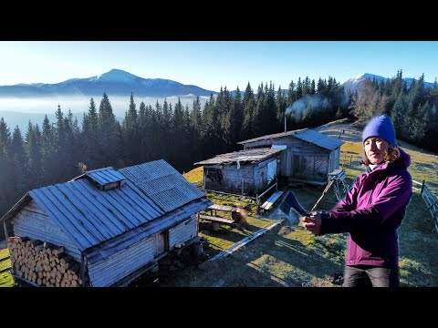 I spend the winter in the mountains in a hut with the best views. December without snow, but with...