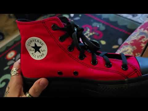 Unboxing new converse trainers