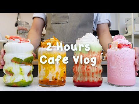 🍨지치고 힘들 땐 음료 ASMR로 힐링해요/주중의 여유로움/2시간 모음🍭2 Hours Vlog/Cafe Vlog/ASMR/Tasty Coffee