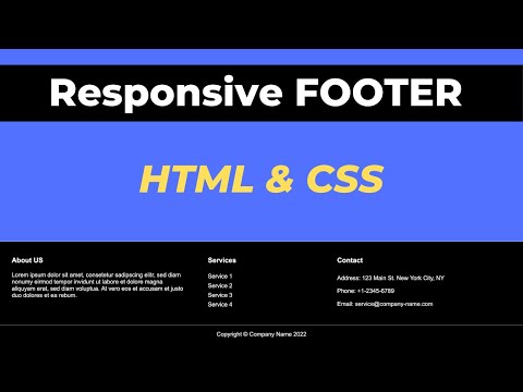 Responsive Footer with CSS Flexbox | Creating A Simple Footer with HTML & CSS