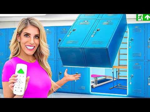 I Built a SECRET Gymnastics Room in a SCHOOL!