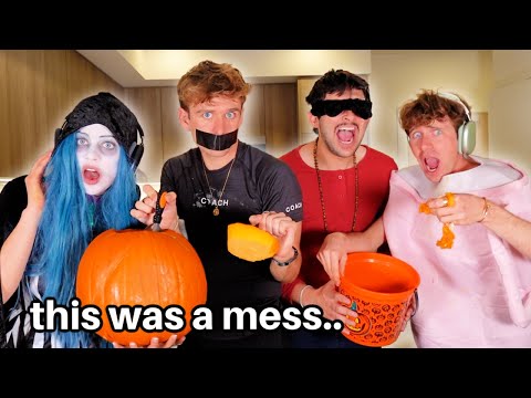 DEAF, BLIND, AND MUTE PUMPKIN CARVING ft. Carter Asher & Sydney