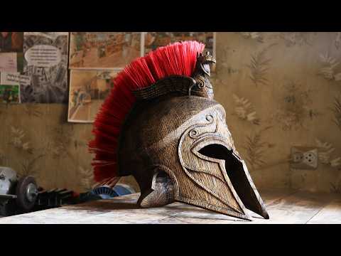 Greek helmet from assassin's creed odyssey. Wood carving